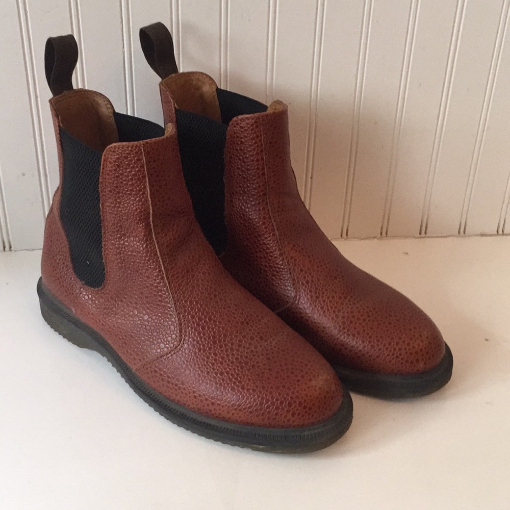 Dr. Martens Flora Ankle Boots - brown textured